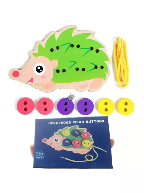 Sünis fűzőtábla - Fűzős cipőfűző játék a finommotorikai készségek fejlesztésére