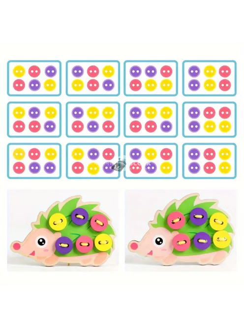 Sünis fűzőtábla - Fűzős cipőfűző játék a finommotorikai készségek fejlesztésére