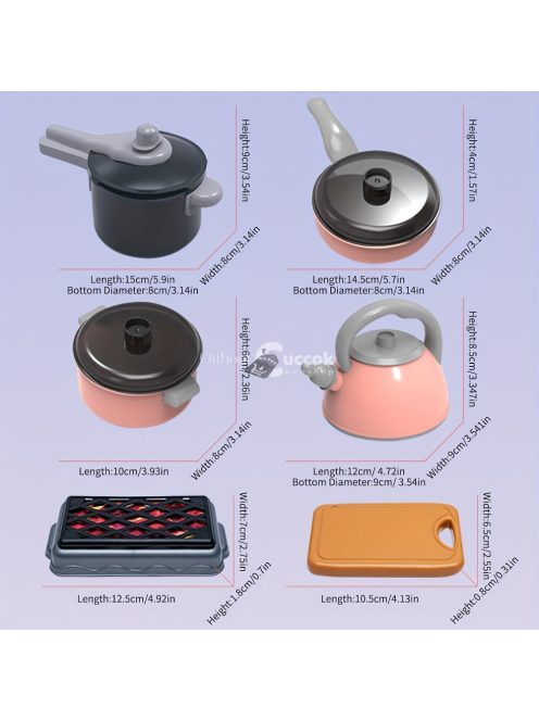 65db-os Gyermek Konyhai Játékkészlet Szerepjátékhoz