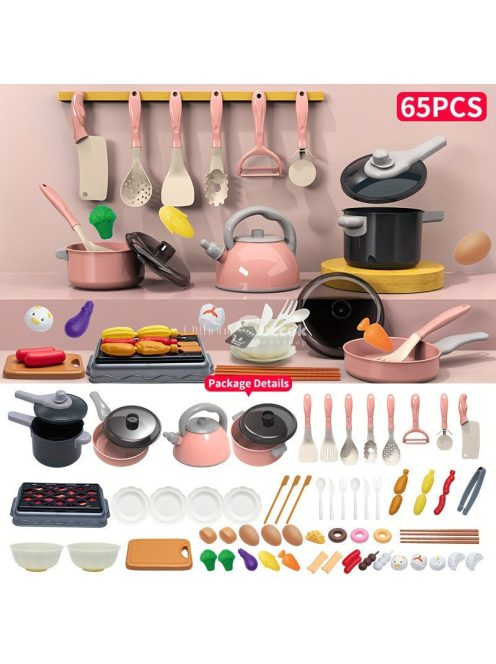 65db-os Gyermek Konyhai Játékkészlet Szerepjátékhoz