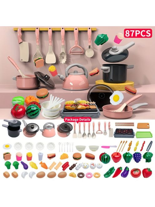 65db-os Gyermek Konyhai Játékkészlet Szerepjátékhoz