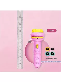   32 Mintás Zseblámpa Projektor rózsaszín - Gyerekeknek szánt kivetítő zseblámpa 1 darabos, 4 vetítőkártyával