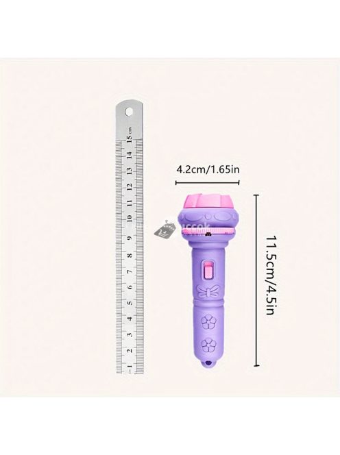 32 Mintás Zseblámpa Projektor rózsaszín - Gyerekeknek szánt kivetítő zseblámpa 1 darabos, 4 vetítőkártyával