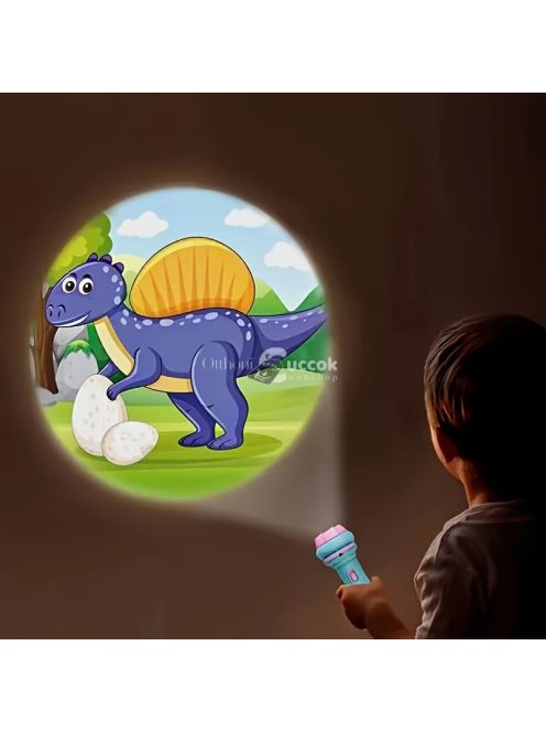 32 Mintás Zseblámpa Projektor rózsaszín - Gyerekeknek szánt kivetítő zseblámpa 1 darabos, 4 vetítőkártyával