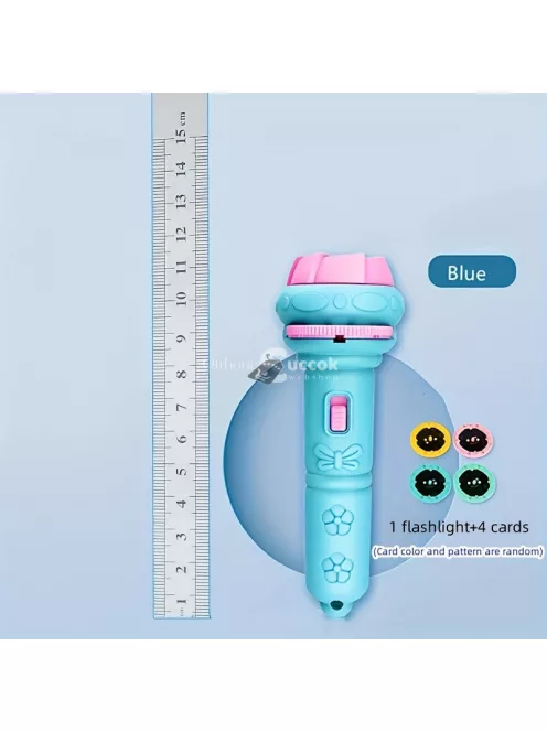 32 Mintás Zseblámpa Projektor rózsaszín - Gyerekeknek szánt kivetítő zseblámpa 1 darabos, 4 vetítőkártyával