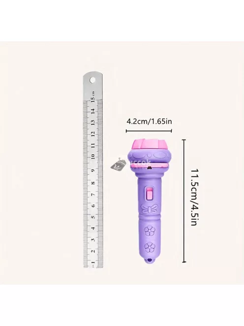 32 Mintás Zseblámpa Projektor rózsaszín - Gyerekeknek szánt kivetítő zseblámpa 1 darabos, 4 vetítőkártyával