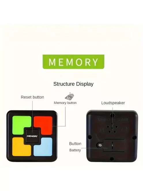 Négyzet Alakú Memóriajátékgép Gyerekeknek és Felnőtteknek, Szórakoztató Fejlesztő Játék