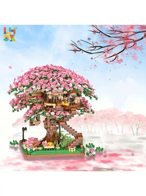 Cseresznye Bonsai Fa Építő Készlet - Kreatív Modellépítés Felnőtteknek és Gyerekeknek