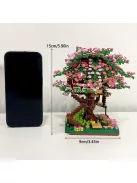 Cseresznye Bonsai Fa Építő Készlet - Kreatív Modellépítés Felnőtteknek és Gyerekeknek