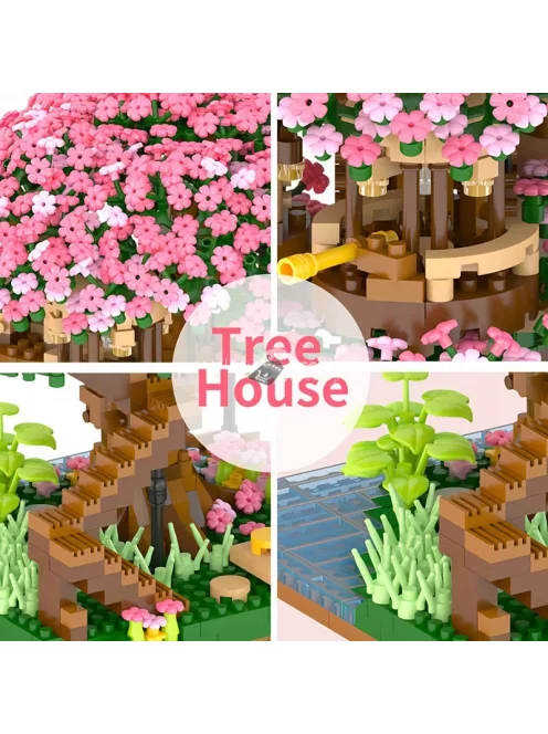 Cseresznye Bonsai Fa Építő Készlet - Kreatív Modellépítés Felnőtteknek és Gyerekeknek