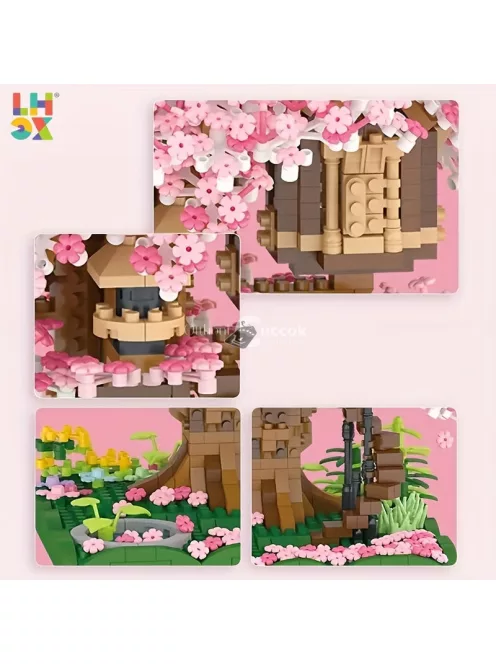 Cseresznye Bonsai Fa Építő Készlet - Kreatív Modellépítés Felnőtteknek és Gyerekeknek
