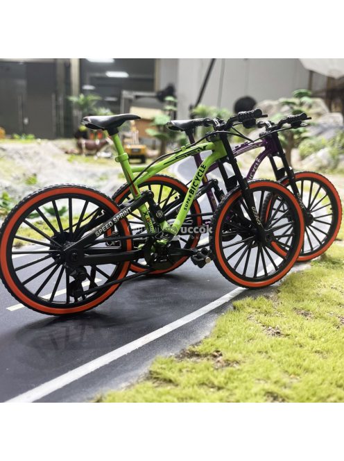 Acélból készült mini hegyi kerékpár modell gyűjthető dísztárgyként