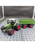 Élethű 42cm-es Farm Traktor Játékkészlet Pótkocsival - Gyerekeknek Szánt Mezőgazdasági Játékmodell