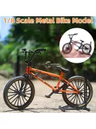 1:8 arányú ötvözetből készült BMX bicikli - Menő fekete kaszkadőr kerékpár modell extrém sportokhoz