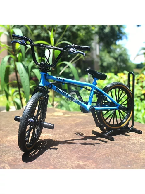 1:8 arányú ötvözetből készült BMX bicikli - Menő fekete kaszkadőr kerékpár modell extrém sportokhoz