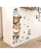 Erdei állatok falmatrica - Gyerekszoba dekoráció bal oldali elrendezésben