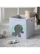 Állatmintás gyerekszobai tárolódoboz - Szürke elefánt dizájnnal