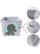 Állatmintás gyerekszobai tárolódoboz - Szürke elefánt dizájnnal