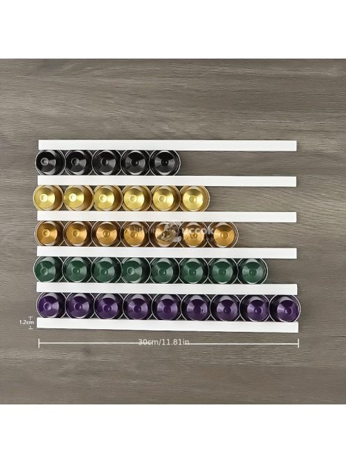 Felragasztható kávékapszula tartó szett Fekete - Praktikus tároló megoldás kávékapszulákhoz