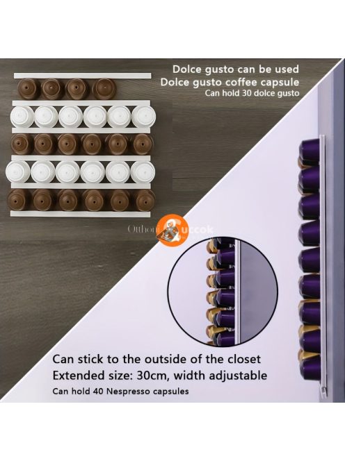 Felragasztható kávékapszula tartó szett Fekete - Praktikus tároló megoldás kávékapszulákhoz