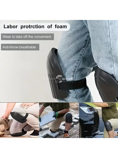 2 db Puha Hab Térdvédő Fekete – Kényelmes és Tartós Védelem Kerti Munkához és Háztartási Feladatokhoz