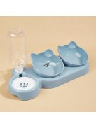 Macska etető tál szett automata vízadagolóval Sötétkék - Praktikus és stílusos állateledel adagoló rendszer