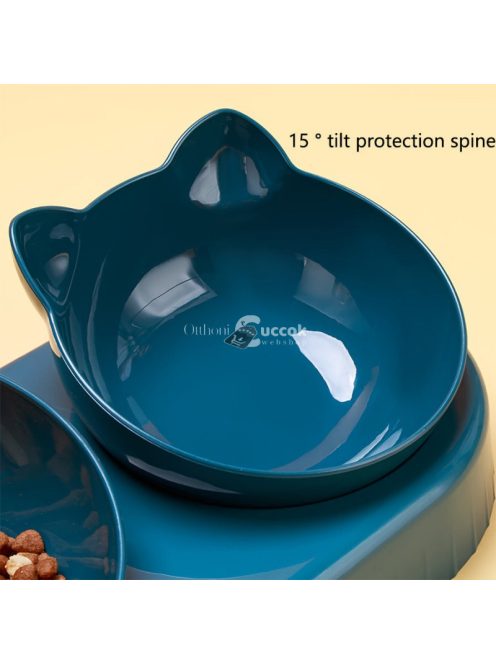 Macska etető tál szett automata vízadagolóval Sötétkék - Praktikus és stílusos állateledel adagoló rendszer