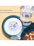 Macska etető tál szett automata vízadagolóval Sötétkék - Praktikus és stílusos állateledel adagoló rendszer