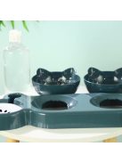 Macska etető tál szett automata vízadagolóval Sötétkék - Praktikus és stílusos állateledel adagoló rendszer