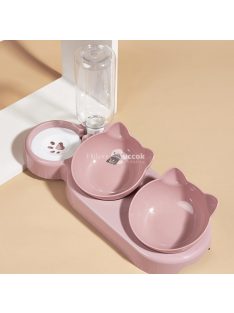   Macska etető tál szett automata vízadagolóval Sötétkék - Praktikus és stílusos állateledel adagoló rendszer