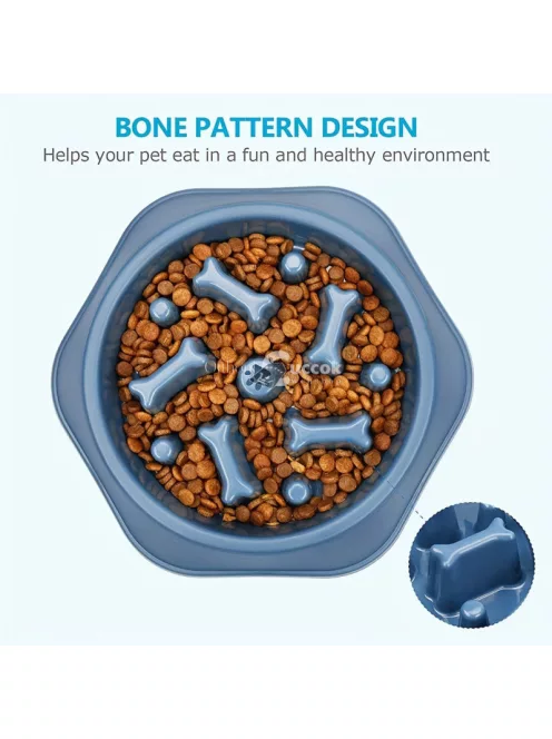 Habzsolásgátló etetőtál kutyáknak Zöld, Lassú Evés Segítő Kiegészítővel