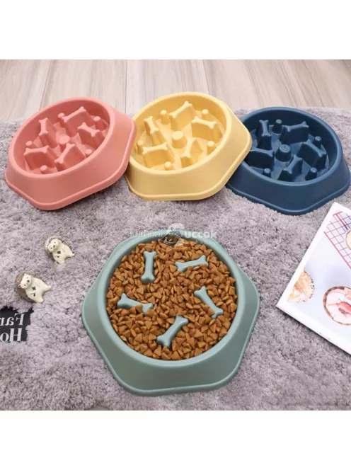 Habzsolásgátló etetőtál kutyáknak Zöld, Lassú Evés Segítő Kiegészítővel