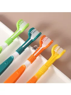   3-Fejes Kutyafogkefe Narancssárga - Hatékony Szájhigiénia Kutyáknak