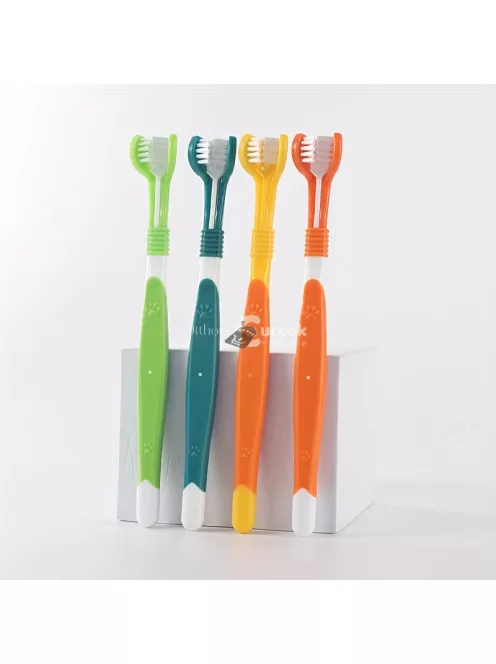 3-Fejes Kutyafogkefe Narancssárga - Hatékony Szájhigiénia Kutyáknak