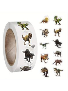   550 db-os Dinoszauruszos Matricatekercs Dínó 1 - Kreatív Gyermekfoglalkoztató és Dekorációs Csomag