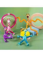 Teleszkópos lábú lila zsiráf játék tapadókorongokkal gyermekeknek