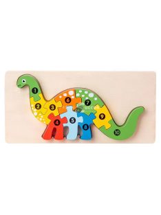   3D-s Montessori fa puzzle játék gyerekeknek - Dínó 1 témájú fejlesztő játék