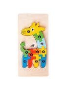 3D-s Montessori fa puzzle játék gyerekeknek - Dínó 1 témájú fejlesztő játék