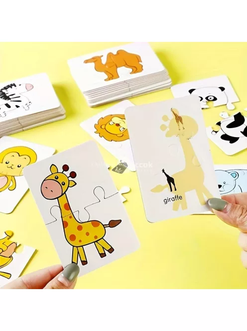 16 darabos Montessori fejlesztő Puzzle Kártya játék gyermekeknek