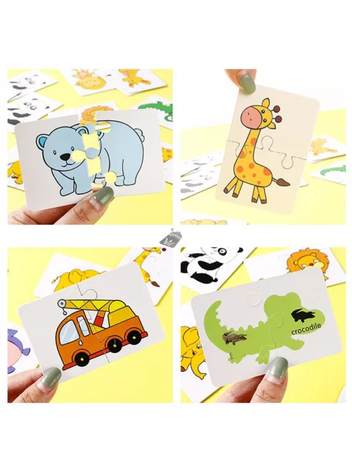 16 darabos Montessori fejlesztő Puzzle Kártya játék gyermekeknek