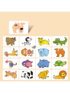 16 darabos Montessori fejlesztő Puzzle Kártya játék gyermekeknek