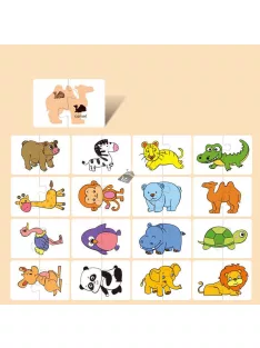   16 darabos Montessori fejlesztő Puzzle Kártya játék gyermekeknek