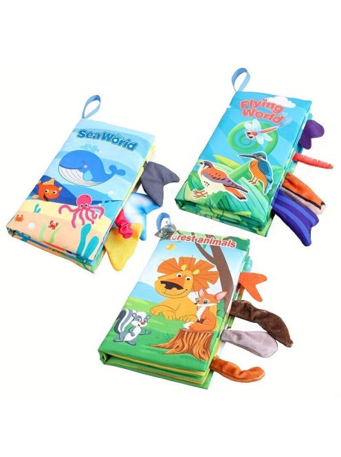 Textilkönyv kisgyerekeknek - Puha, interaktív oktatókönyv babáknak és totyogóknak