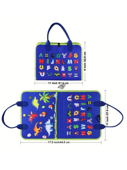 25 az 1-ben Matató Táska, Érzékszervi Fejlesztő Játék Gyerekeknek, Kék Színben