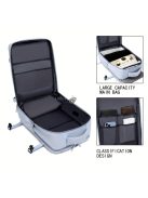 Nagy kapacitású világosszürke utazó hátizsák cipőtartó zsebbel, ideális kiránduláshoz és utazáshoz