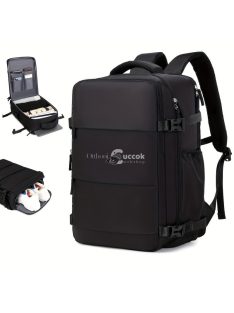   Nagy kapacitású világosszürke utazó hátizsák cipőtartó zsebbel, ideális kiránduláshoz és utazáshoz