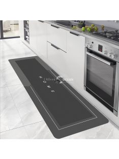   Nedvszívó és csúszásgátló konyhai szőnyeg, Fekete-szürke színben, biztonságos és praktikus padlóvédelem