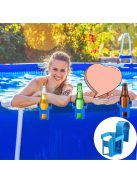 Medence falra akasztható pohártartó, 2db Kék - Praktikus ital tároló úszómedencékhez