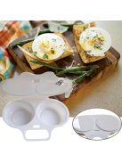 Mikrohullámú sütőben használható tojásfőző és buggyantott tojás készítő eszköz