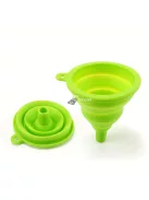 Összecsukható szilikon tölcsér Zöld - Praktikus konyhai eszköz folyadékok és porok adagolásához
